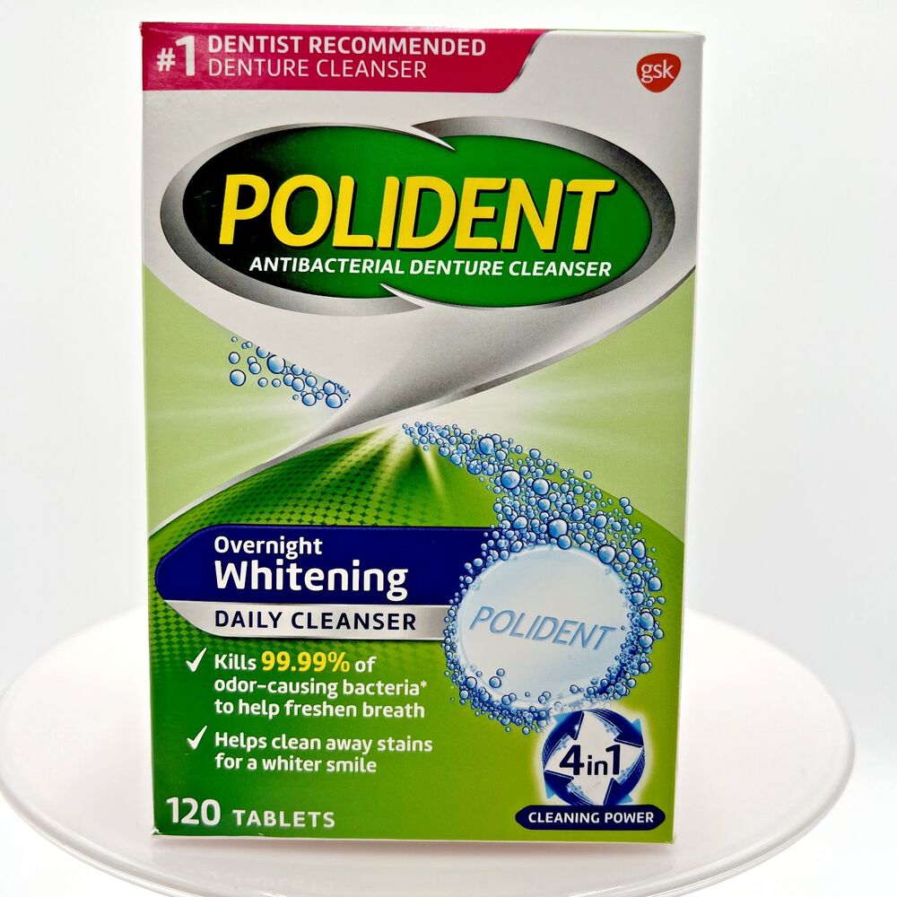 Polident 4 in 1 Denture Cleanser Tablets - 120 Count Exp 5/26